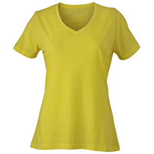 Ladies’ Heather T-Shirt , James Nicholson, gelb-melange, 65% Polyester, 35% Baumwolle, XXL, , Bild 1