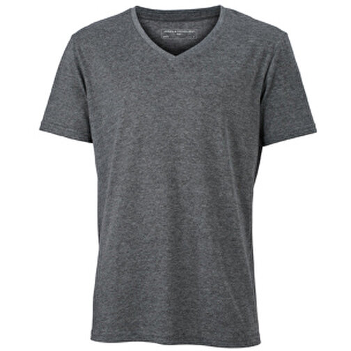 Men’s Heather T-Shirt , James Nicholson, schwarz-melange, 65% Polyester, 35% Baumwolle, M, , Bild 1