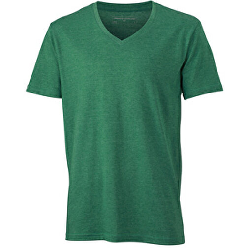 Men’s Heather T-Shirt , James Nicholson, grün-melange, 65% Polyester, 35% Baumwolle, S, , Bild 1
