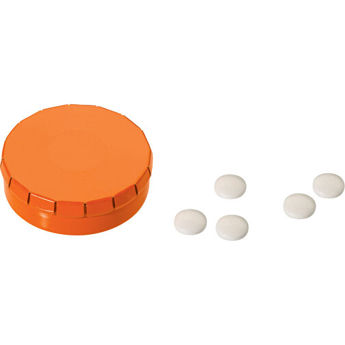 Pfefferminzdose One-Click , orange, Metall, 1,50cm (Höhe), Bild 1