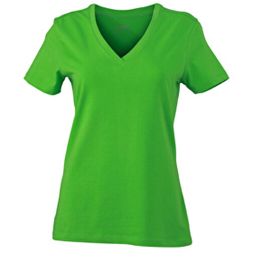 Ladies’ Stretch V-T , James Nicholson, lime-grün, 95% Baumwolle, gekämmt, ringgesponnen, 5% Elasthan, S, , Bild 1
