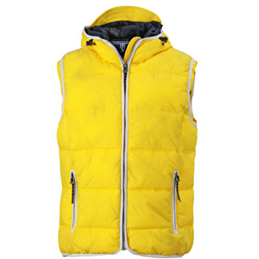 Men’s Maritime Vest , James Nicholson, sun-gelb/weiß, 100% Polyester, 3XL, , Bild 1