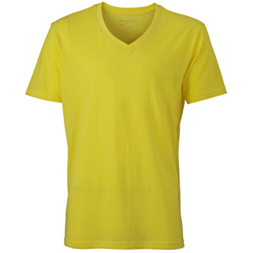 Men’s Heather T-Shirt , James Nicholson, gelb-melange, 65% Polyester, 35% Baumwolle, L, , Bild 1