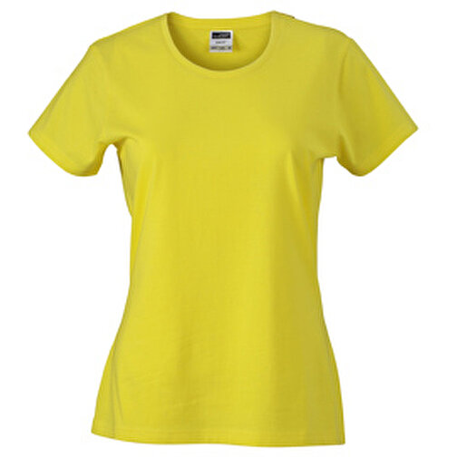 Ladies’ Slim Fit-T , James Nicholson, gelb, 100% Baumwolle, gekämmt, L, , Bild 1