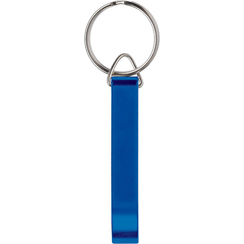 Schlüsselanhänger Mit Öffner , blau, Aluminium, 0,90cm x 1,20cm x 5,50cm (Länge x Höhe x Breite), Bild 1