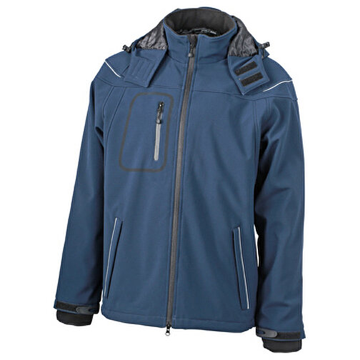 Men’s Winter Softshell Jacket , James Nicholson, navy, 100% Polyester, M, , Bild 1
