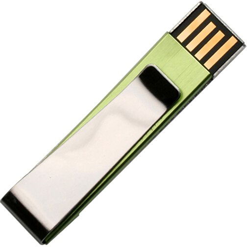 USB-Stick PAPER CLIP 4GB , Promo Effects MB , grün MB , 4 GB , Aluminium MB , 3 - 10 MB/s MB , 5,50cm x 1,25cm (Länge x Breite), Bild 1