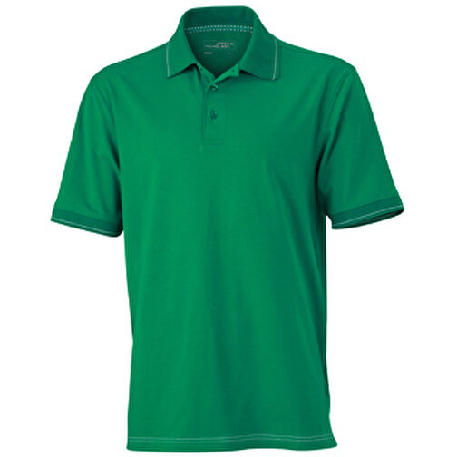 Men’s Elastic Polo , James Nicholson, irish-grün/weiß, 95% Baumwolle, 5% Elasthan, XL, , Bild 1