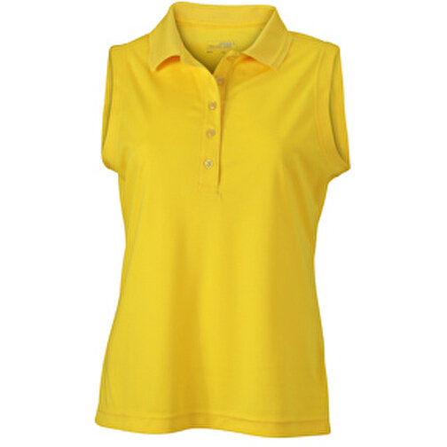 Ladies’ Active Polo Sleeveless , James Nicholson, sun-gelb, 100% Polyester, L, , Bild 1