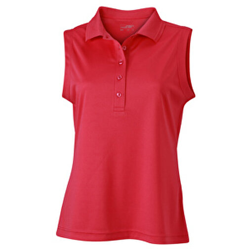 Ladies’ Active Polo Sleeveless , James Nicholson, pink, 100% Polyester, XL, , Bild 1