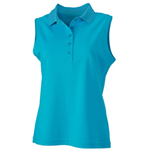 Ladies’ Active Polo Sleeveless , James Nicholson, türkis, 100% Polyester, XL, , Bild 1