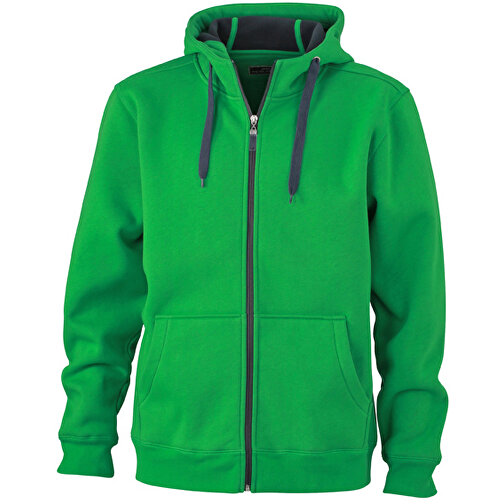 Men’s Doubleface Jacket , James Nicholson, fern-grün/graphite, 55% Polyester, 45% Baumwolle, M, , Bild 1