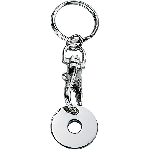 Chip-Schlüsselanhänger 'Elegance' , silber, Metall, 8,40cm x 0,70cm x 2,30cm (Länge x Höhe x Breite), Bild 1