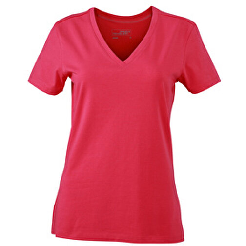 Ladies’ Stretch V-T , James Nicholson, pink, 95% Baumwolle, gekämmt, ringgesponnen, 5% Elasthan, M, , Bild 1