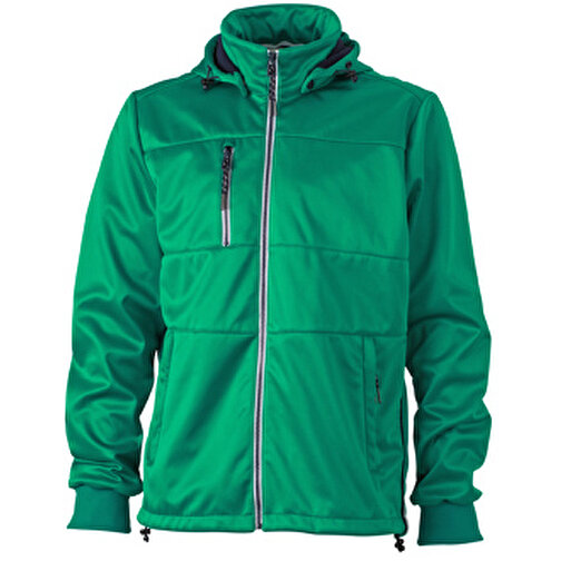 Men’s Maritime Jacket , James Nicholson, irish-grün/navy/weiß, 100% Polyester, S, , Bild 1