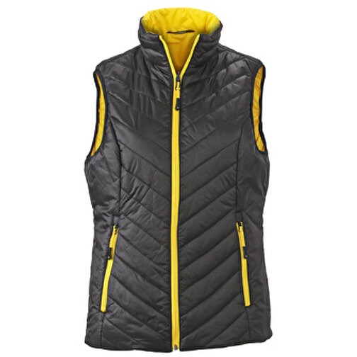 Ladies’ Lightweight Vest , James Nicholson, schwarz/gelb, 100% Polyester DuPont™ Sorona®, M, , Bild 1