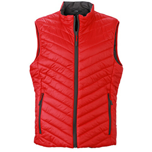 Men’s Lightweight Vest , James Nicholson, rot/carbon, 100% Polyester DuPont™ Sorona®, XL, , Bild 1