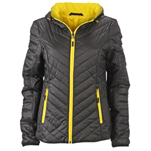 Ladies’ Lightweight Jacket , James Nicholson, schwarz/gelb, 100% Polyester DuPont™ Sorona®, S, , Bild 1