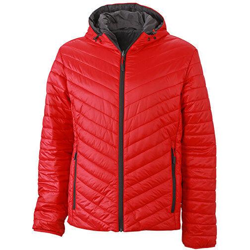 Men’s Lightweight Jacket , James Nicholson, rot/carbon, 100% Polyester DuPont™ Sorona®, XL, , Bild 1