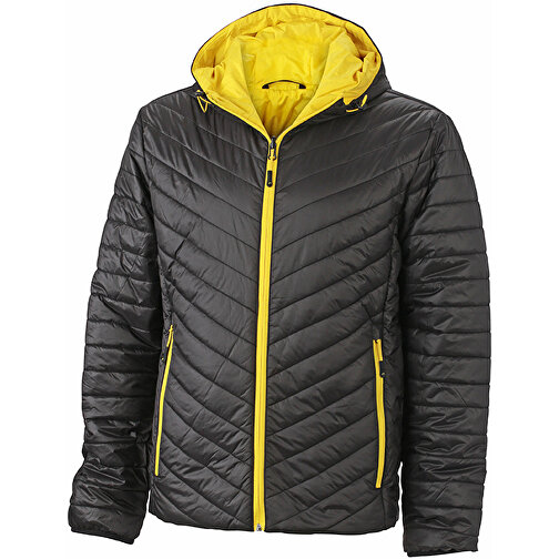 Men’s Lightweight Jacket , James Nicholson, schwarz/gelb, 100% Polyester DuPont™ Sorona®, 3XL, , Bild 1