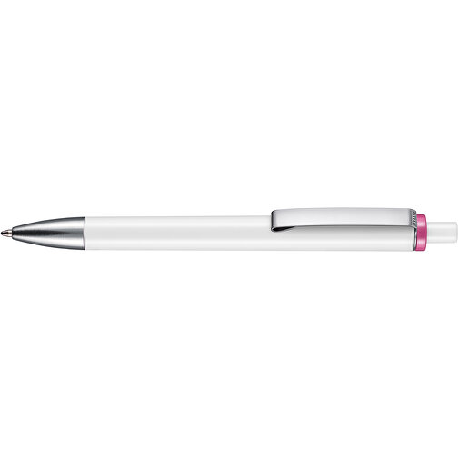 Kugelschreiber EXOS , Ritter-Pen, pink/weiß, ABS-Kunststoff, 14,00cm (Länge), Bild 3