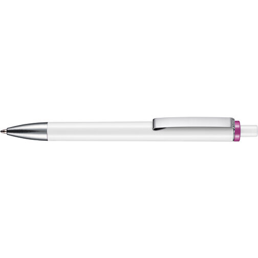 Kugelschreiber EXOS , Ritter-Pen, lila/weiss, ABS-Kunststoff, 14,00cm (Länge), Bild 3