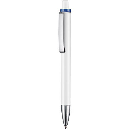 Kugelschreiber EXOS , Ritter-Pen, blau/weiß, ABS-Kunststoff, 14,00cm (Länge), Bild 1