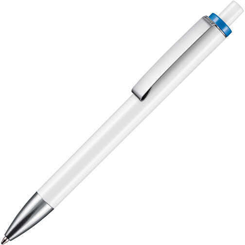 Kugelschreiber EXOS , Ritter-Pen, himmelblau/weiß, ABS-Kunststoff, 14,00cm (Länge), Bild 2