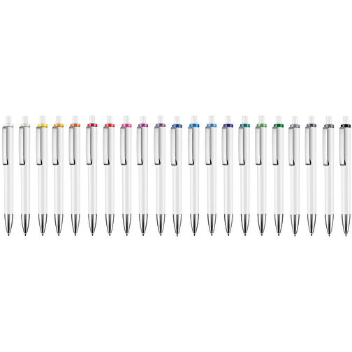 Kugelschreiber EXOS , Ritter-Pen, grau/weiß, ABS-Kunststoff, 14,00cm (Länge), Bild 4