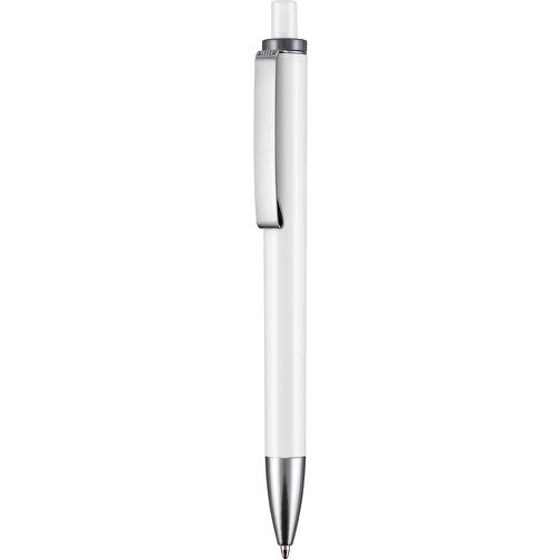 Kugelschreiber EXOS , Ritter-Pen, dunkelgrau/weiß, ABS-Kunststoff, 14,00cm (Länge), Bild 1