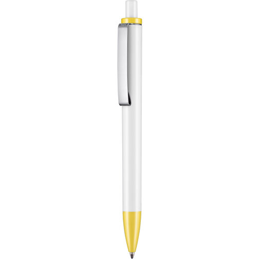 Kugelschreiber Exos P , Ritter-Pen, zitronen-gelb/weiss, ABS-Kunststoff, 14,00cm (Länge), Bild 1