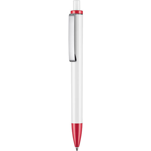 Kugelschreiber Exos P , Ritter-Pen, rot/weiß, ABS-Kunststoff, 14,00cm (Länge), Bild 1