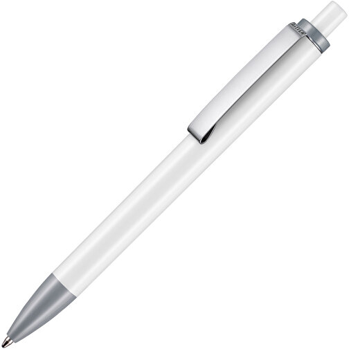 Kugelschreiber Exos P , Ritter-Pen, grau/weiß, ABS-Kunststoff, 14,00cm (Länge), Bild 2