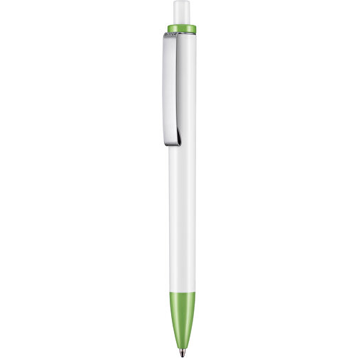 Kugelschreiber Exos P , Ritter-Pen, apfelgrün/weiss, ABS-Kunststoff, 14,00cm (Länge), Bild 1