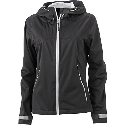 Ladies’ Outdoor Jacket , James Nicholson, schwarz/silver, 100% Polyester, L, , Bild 1