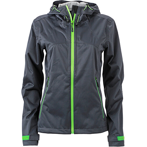 Ladies’ Outdoor Jacket , James Nicholson, iron-grau/grün, 100% Polyester, S, , Bild 1