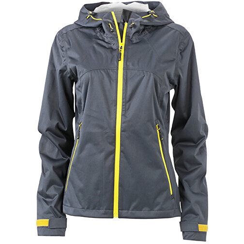 Ladies’ Outdoor Jacket , James Nicholson, iron-grau/gelb, 100% Polyester, M, , Bild 1