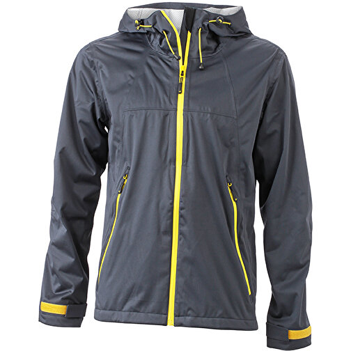 Men’s Outdoor Jacket , James Nicholson, iron-grau/gelb, 100% Polyester, L, , Bild 1