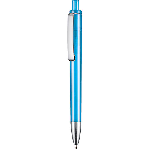 Kugelschreiber EXOS TRANSPARENT , Ritter-Pen, karibik-blau, ABS-Kunststoff, 14,00cm (Länge), Bild 1
