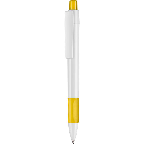Kugelschreiber Cetus , Ritter-Pen, sonnenblumen-gelb/weiß, ABS-Kunststoff, 14,20cm (Länge), Bild 1