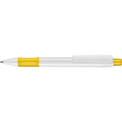 Kugelschreiber Cetus , Ritter-Pen, sonnenblumen-gelb/weiß, ABS-Kunststoff, 14,20cm (Länge), Bild 3