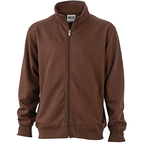 Workwear Sweat Jacket , James Nicholson, braun, 70% Baumwolle, 30% Polyester, 4XL, , Bild 1
