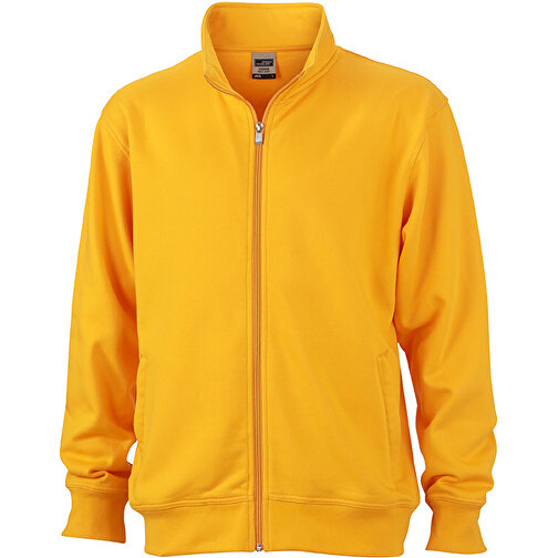 Workwear Sweat Jacket , James Nicholson, gold-gelb, 70% Baumwolle, 30% Polyester, L, , Bild 1