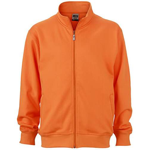 Workwear Sweat Jacket , James Nicholson, orange, 70% Baumwolle, 30% Polyester, S, , Bild 1