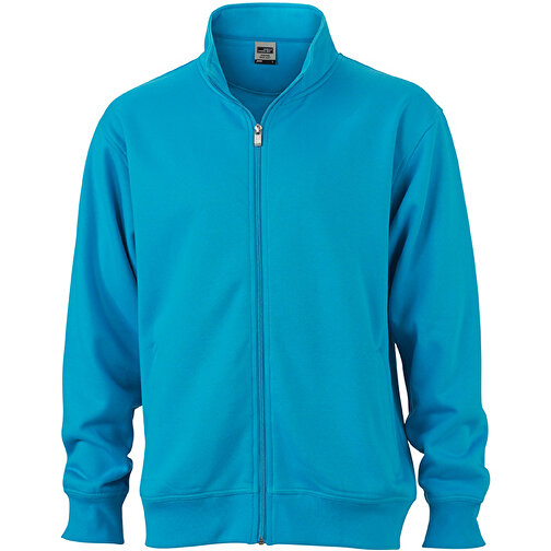Workwear Sweat Jacket , James Nicholson, türkis, 70% Baumwolle, 30% Polyester, XL, , Bild 1