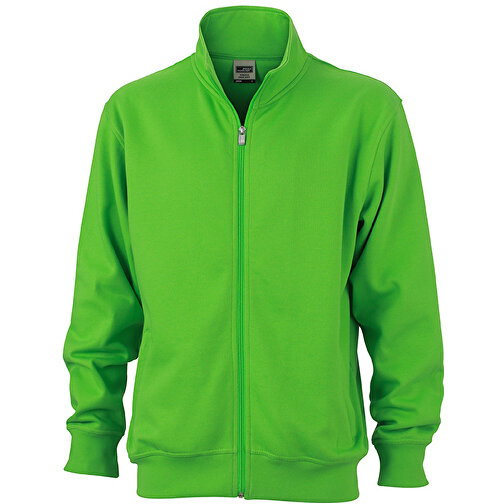 Workwear Sweat Jacket , James Nicholson, lime-grün, 70% Baumwolle, 30% Polyester, L, , Bild 1