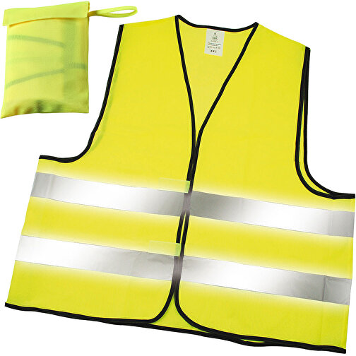 Warnweste 'Standard' Etui , neon-gelb, Textil, 65,00cm x 0,20cm x 63,00cm (Länge x Höhe x Breite), Bild 1