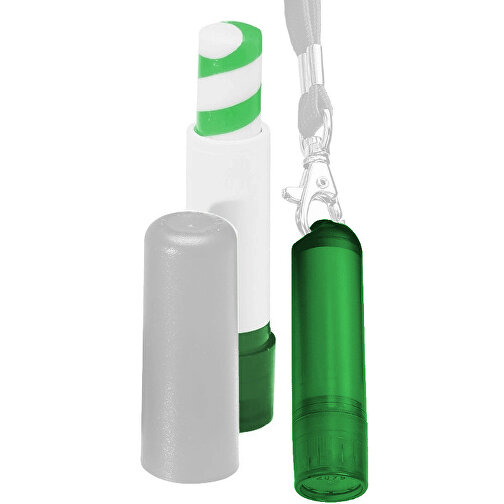 VitaLip® 'Twister' Freestyle (ohne Lanyard) , grün/weiss/dunkelgrün gefrostet, PS, 6,30cm (Höhe), Bild 1