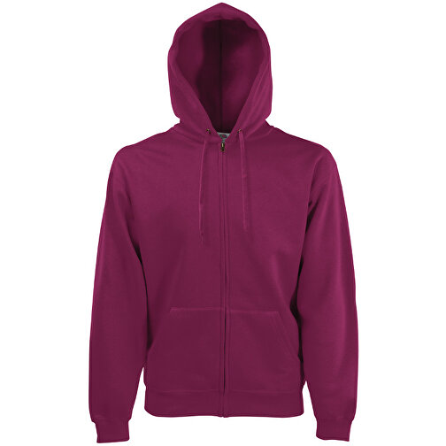 New Hooded Sweat Jacket , Fruit of the Loom, burgund, 80 % Baumwolle, 20 % Polyester, S, , Bild 1