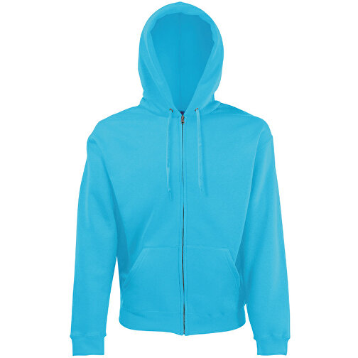 New Hooded Sweat Jacket , Fruit of the Loom, azurblau, 80 % Baumwolle, 20 % Polyester, S, , Bild 1